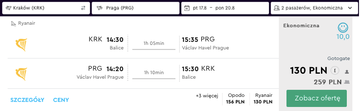 zarezerwuj lot do pragi