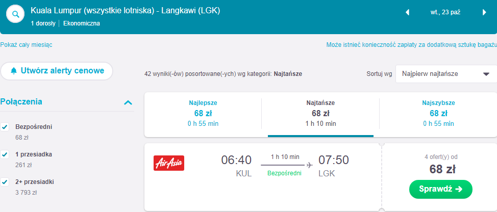 Rezerwacja przelotów na Langkawi