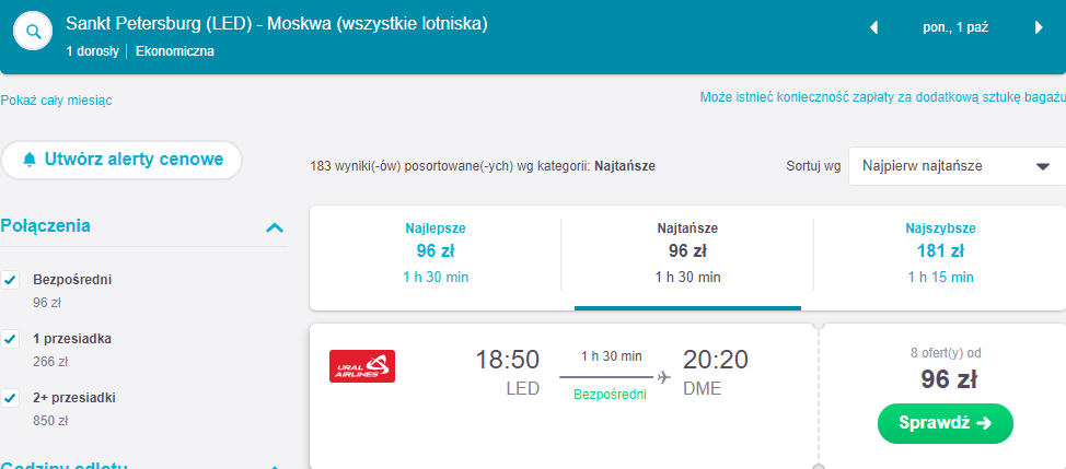 Rezerwacja przelotów do Moskwy