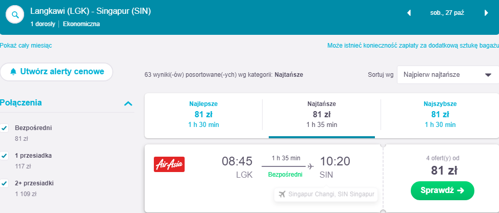 Rezerwacja przelotów do Singapuru