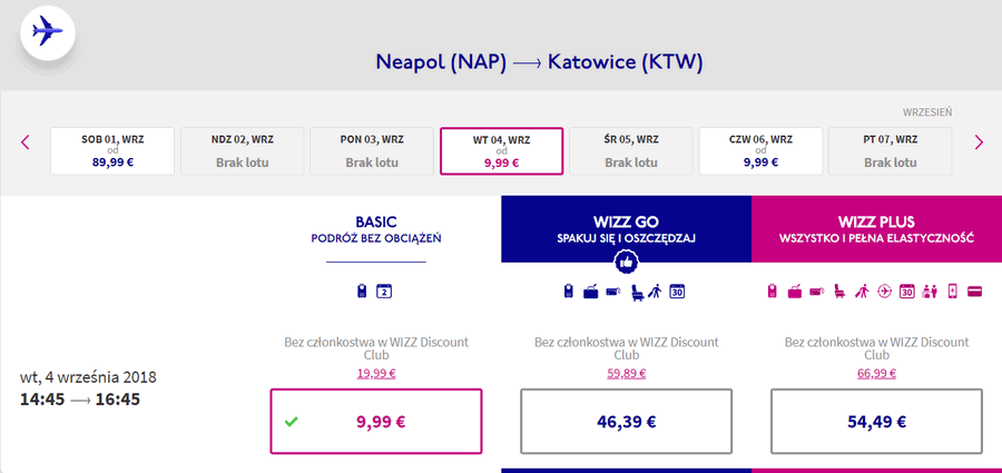 loty z neapolu do katowic