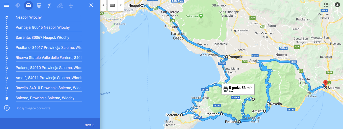 podróż wybrzeże amalfi