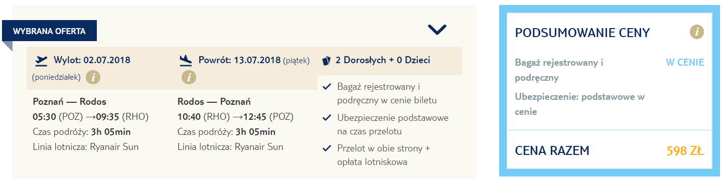 rezerwacja lotów z poznania na rodos