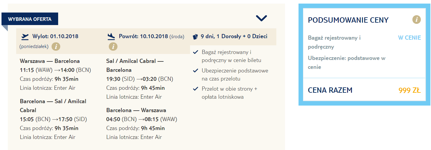 rezerwacja lotów z warszawy na sal