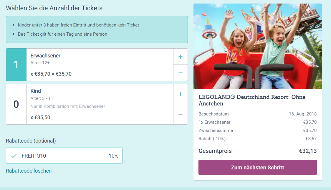 tiqets legoland kod