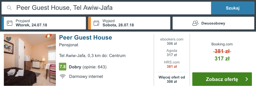 zarezerwuj hotel w tel awiwie