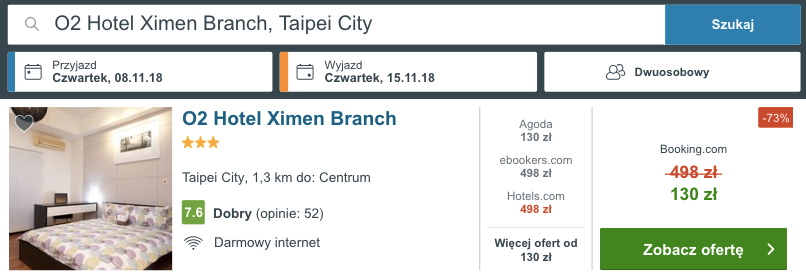 zarezerwuj hotel w tajpej