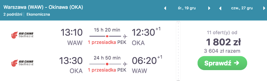 zarezerwuj blety na okinawe