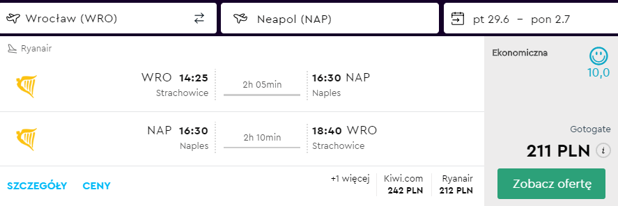 rezerwacja lotów z wrocławia do neapolu
