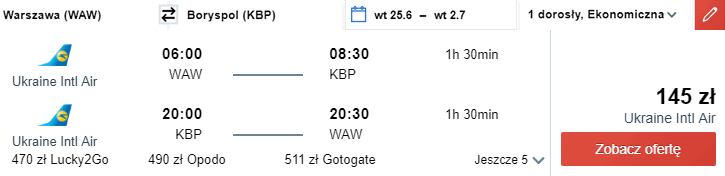 rezerwacja lotów z warszawy do kijowa