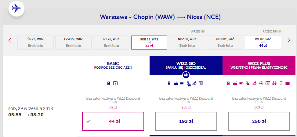 rezerwacja lotów z warszawy do nicei
