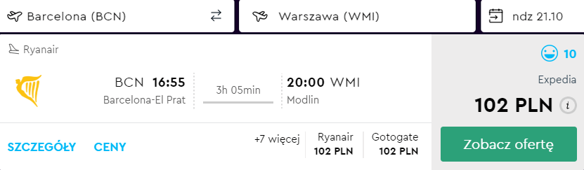 rezerwacja lotów z barcelony do warszawy