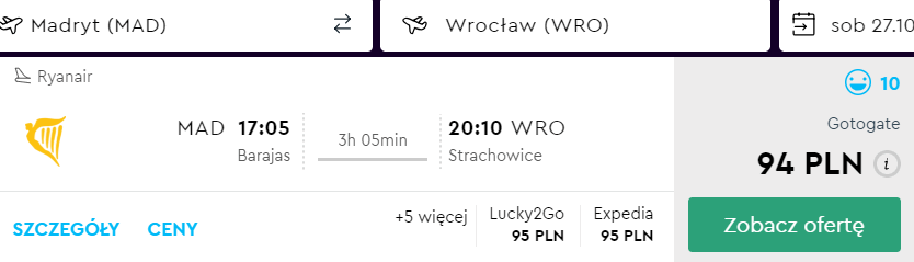 rezerwacja lotów z madrytu do wrocławia