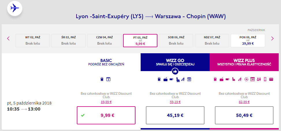 rezerwacja lotów z lyonu do warszawy