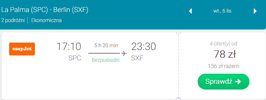 rezerwacja lotów z la palmy do berlina