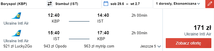 rezerwacja z kijowa do stambułu