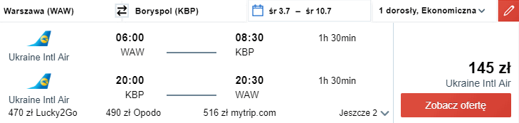 rezerwacja lotów z warszawy do kijowa