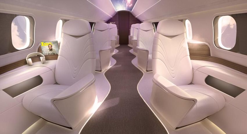 Wnętrze samolotu linii AURA