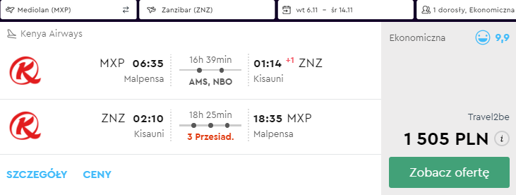 zanzibar loty