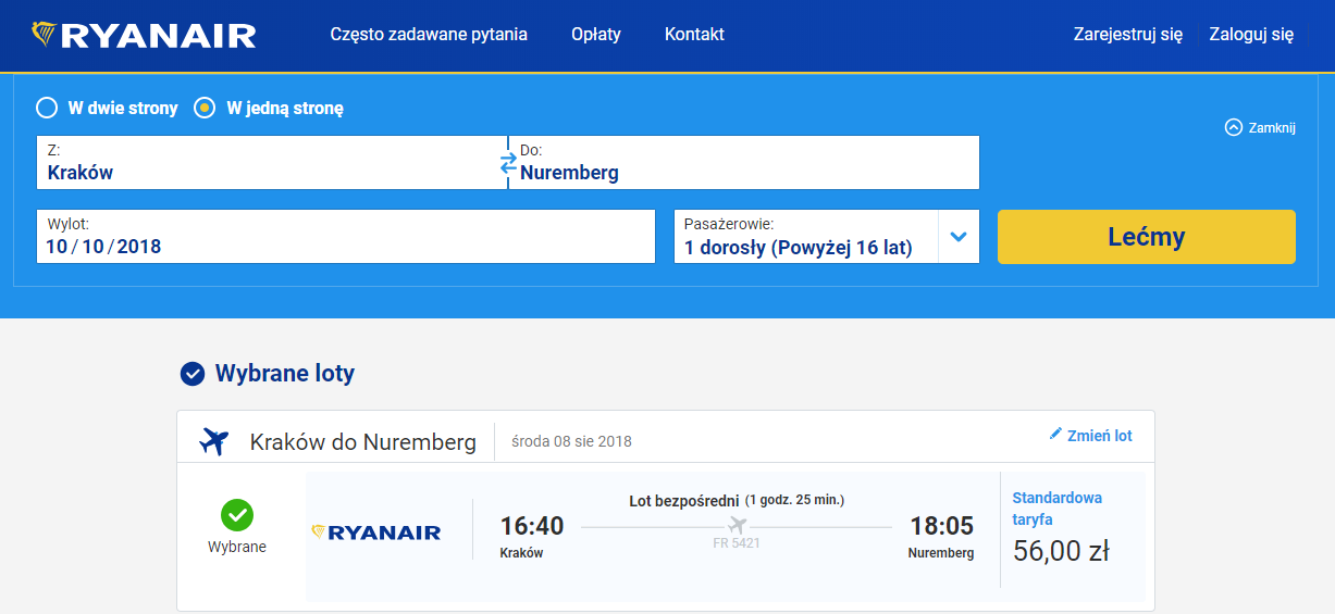 Kraków - Norymberga