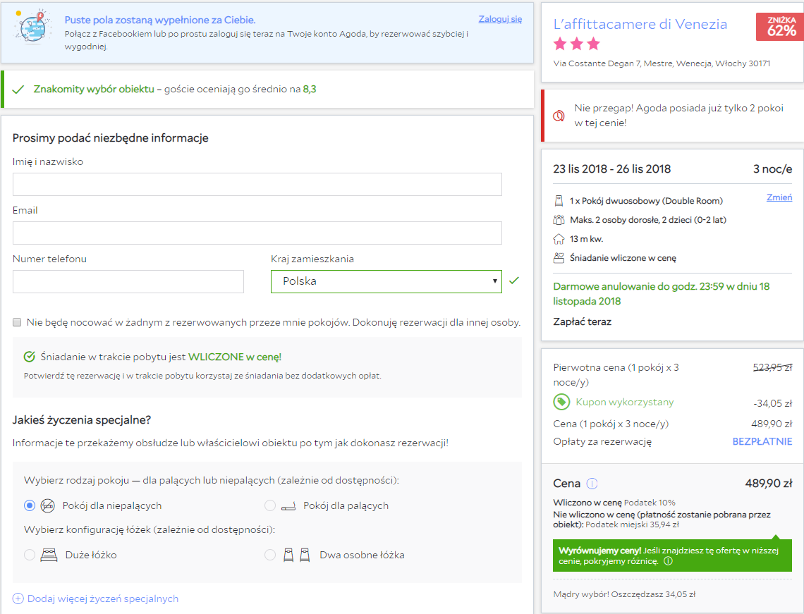 rezerwacja noclegów