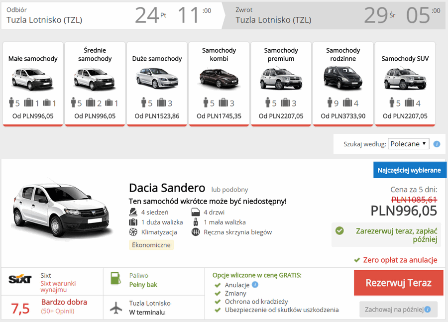 auto bośnia wypożyczenie