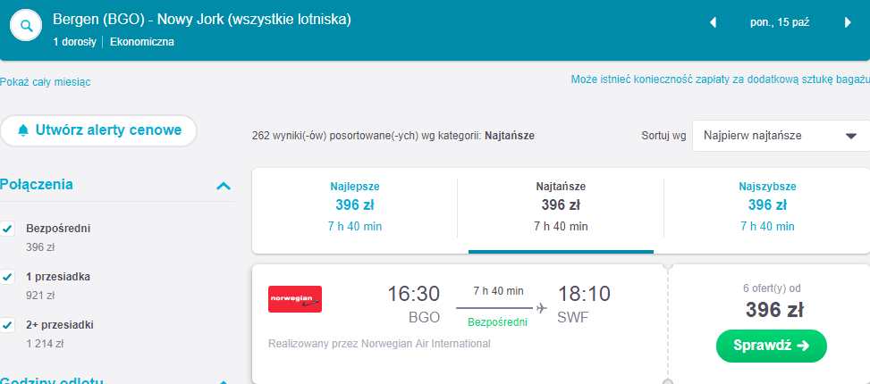 Rezerwacja przelotów do Nowego Jorku