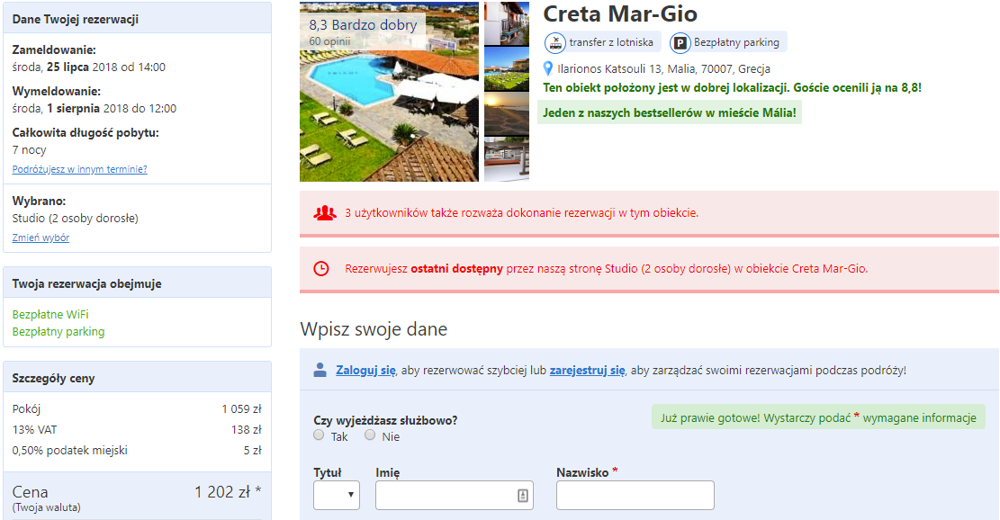 rezerwacja noclegów