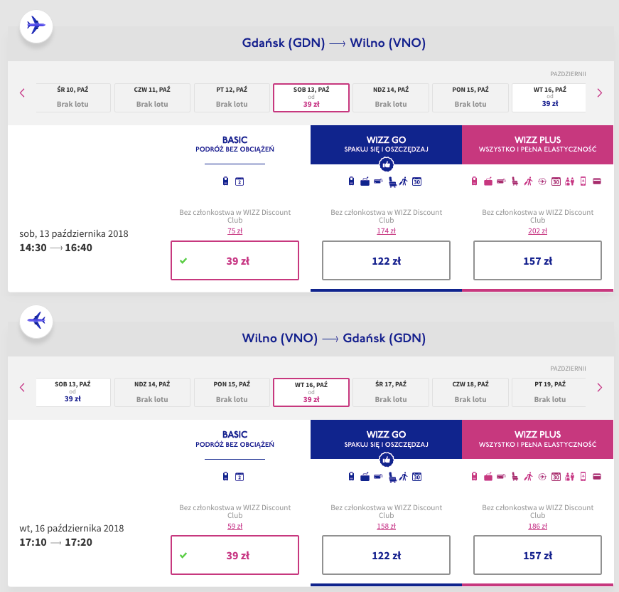 zarezerwuj loty do wilna