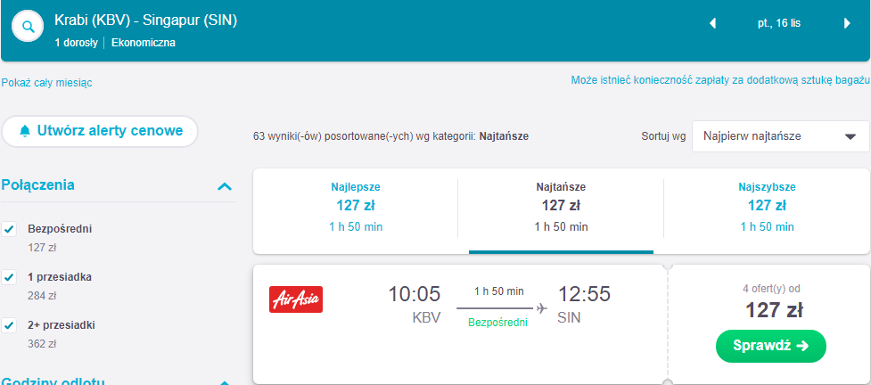 Rezerwacja przelotów do Singapuru