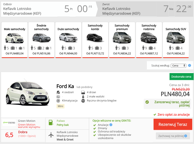 zarezerwuj auto na silandii