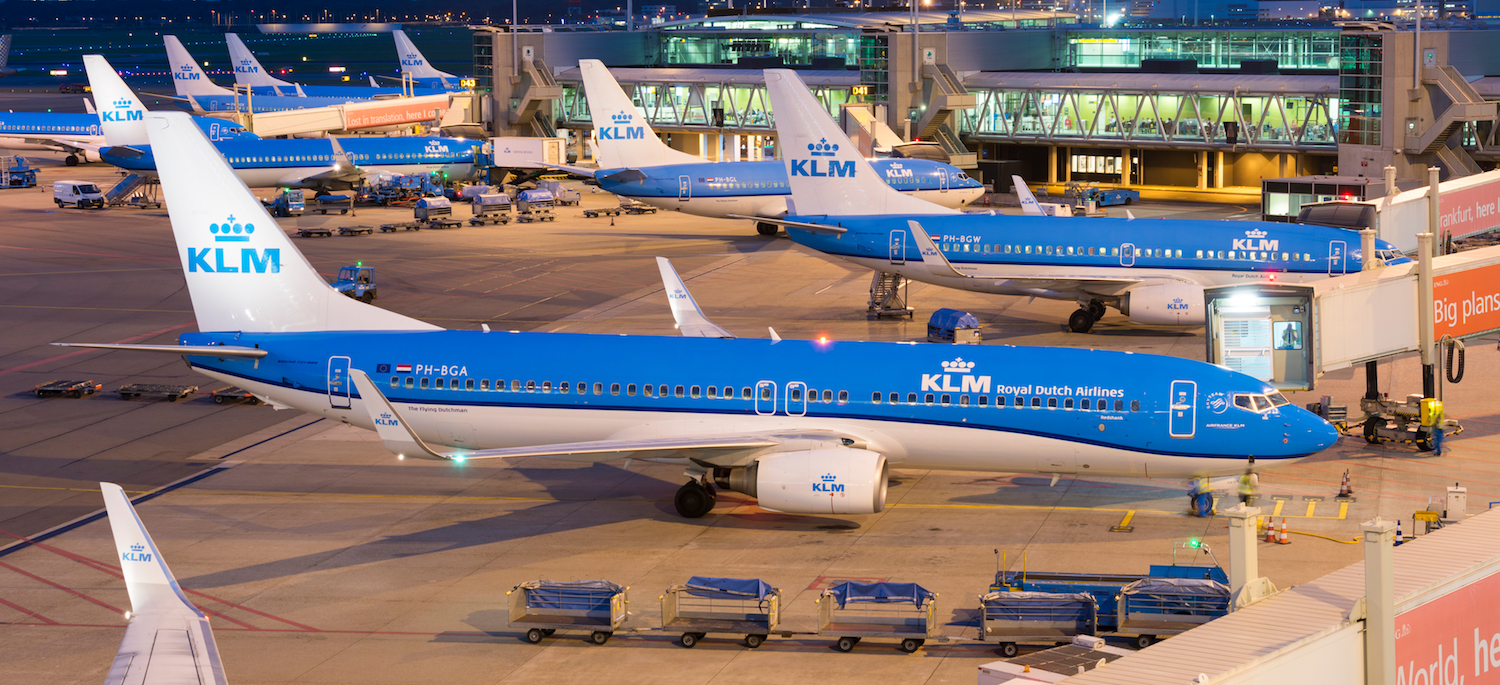 samoloty KLM lotnisko Amsterdam