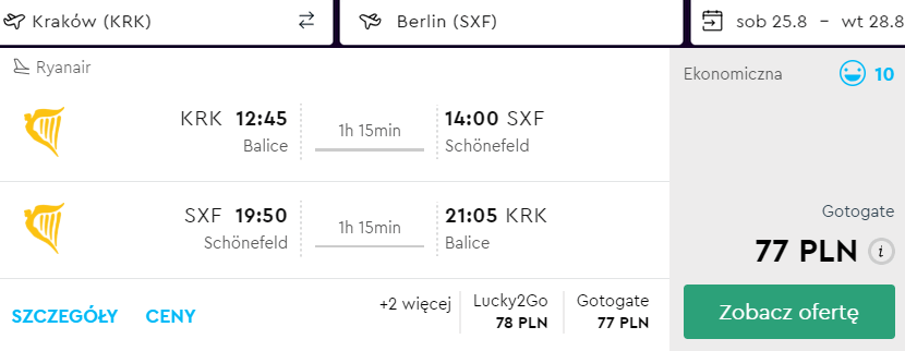 rezerwacja lotów z krakowa do brelina