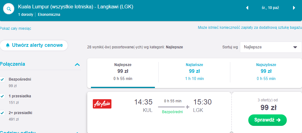Rezerwacja przelotów na Langkawi