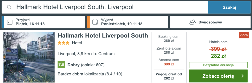 zarezerwuj hotel w liverpoolu