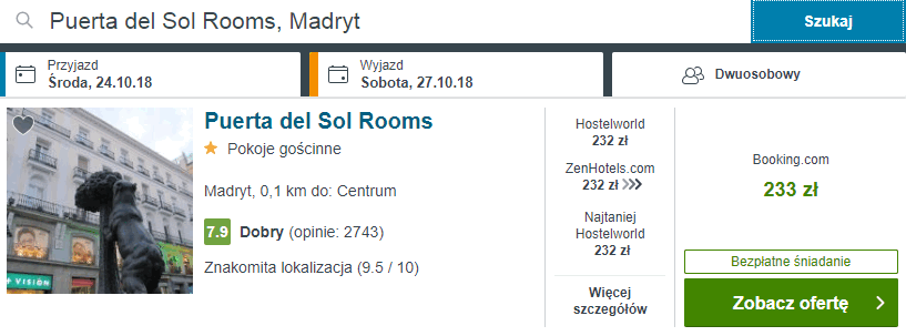 puerta del sol rooms madryt