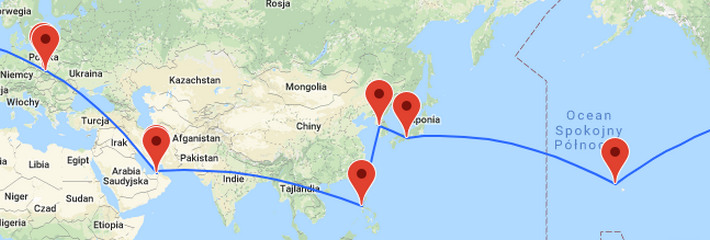 mapa przelotów