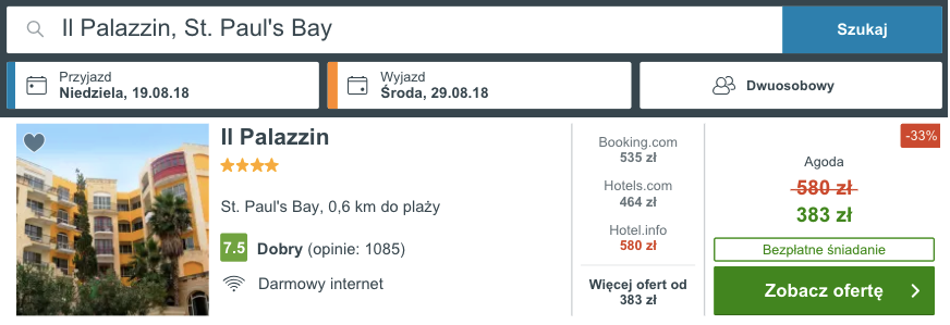 zarezerwuj hotel na malcie