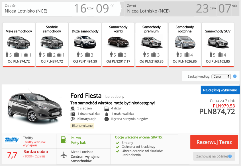 zarezerwuj auto w nicei