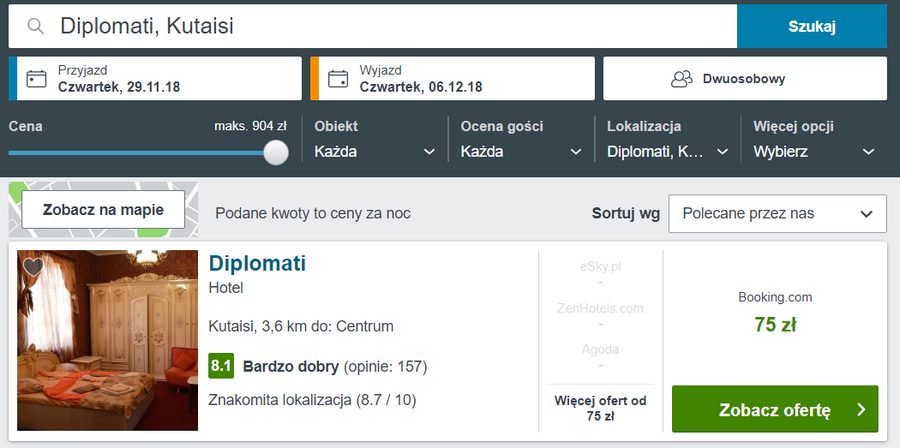 gruzja noclegi