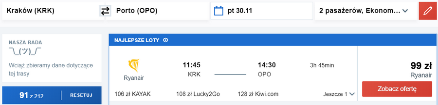 porto z krakowa loty