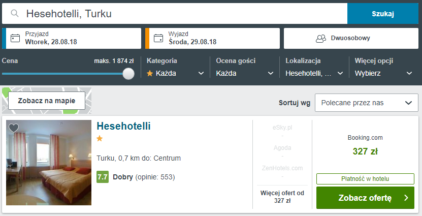 Rezerwacja obiektu w Turku