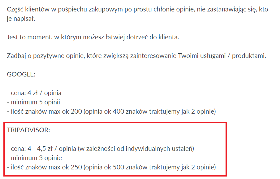 fałszywe opinie tripadvisor