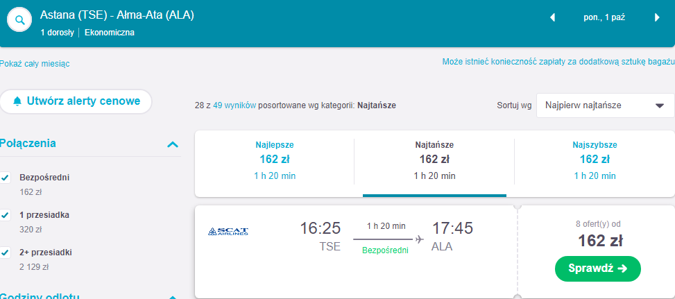 Rezerwacja przelotów do Ałmatów