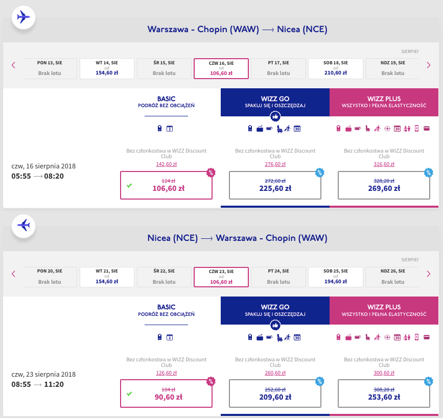 zarezerwuj loty do nicei