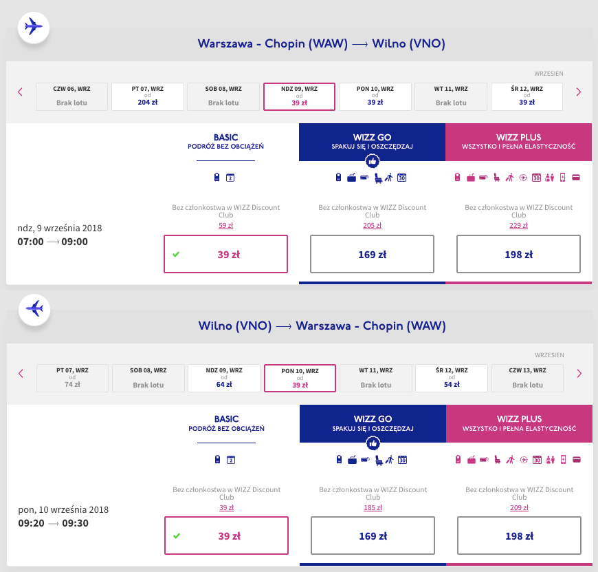 zarezerwuj loty do wilna
