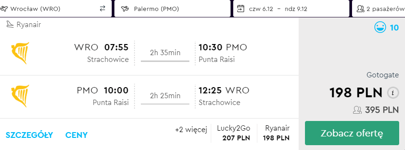 rezerwacja lotów z wrocławia do palermo