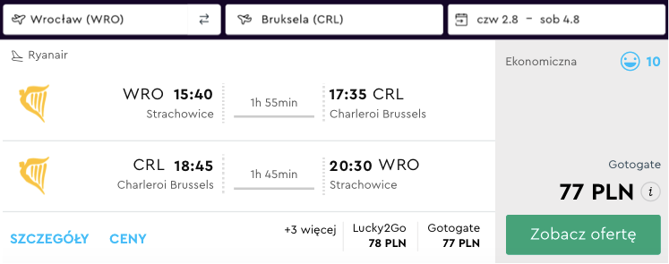 zarezerwuj loty do brukseli
