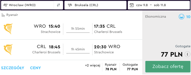 zarezerwuj loty do brukseli