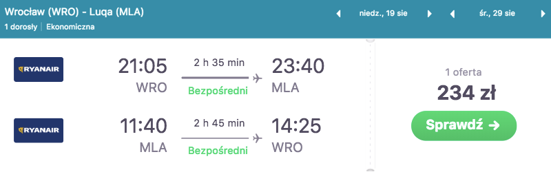 zarezerwuj loty na maltę